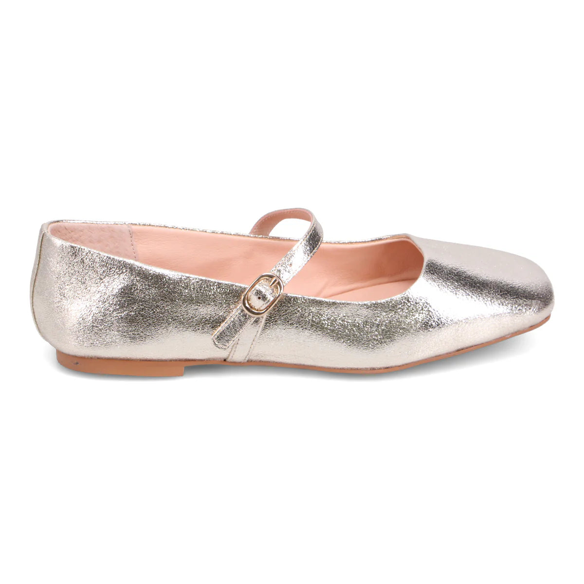 Mollini TOKENA Mary Jane Flats in Gold Crack Leather